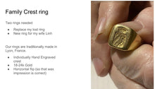 Load image into Gallery viewer, Ladies and Gents Family Coat Of Arms Rings in 950 Grade Platinum