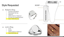 Load image into Gallery viewer, Ladies and Gents Family Coat Of Arms Rings in 950 Grade Platinum