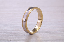 Load image into Gallery viewer, 4 mm Wide Two Tone 18ct White and Yellow Gold Wedding Band