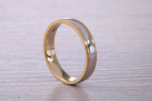 Load image into Gallery viewer, 4 mm Wide Two Tone 18ct White and Yellow Gold Wedding Band