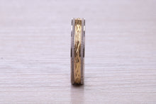 Load image into Gallery viewer, 4 mm Wide Two Tone 9ct White and Yellow Gold Wedding Band