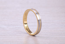 Load image into Gallery viewer, 3 mm Wide Two Tone 18ct White and Yellow Gold Wedding Band