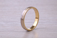 Load image into Gallery viewer, 3 mm Wide Two Tone 18ct White and Yellow Gold Wedding Band