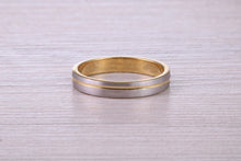Load image into Gallery viewer, 3 mm Wide Two Tone 18ct White and Yellow Gold Wedding Band