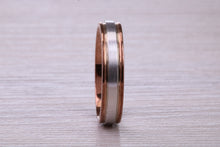 Load image into Gallery viewer, 4 mm Wide Two Tone 9ct White and Rose Gold Wedding Band