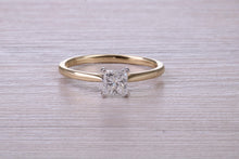 Load image into Gallery viewer, 0.61ct Square Princess Cut Diamond set in this Classic 18ct Yellow Gold Solitaire