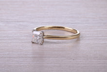 Load image into Gallery viewer, 0.61ct Square Princess Cut Diamond set in this Classic 18ct Yellow Gold Solitaire