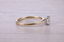 Load image into Gallery viewer, 0.61ct Square Princess Cut Diamond set in this Classic 18ct Yellow Gold Solitaire