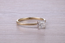Load image into Gallery viewer, 0.61ct Square Princess Cut Diamond set in this Classic 18ct Yellow Gold Solitaire