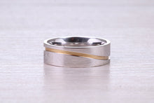 Load image into Gallery viewer, 6 mm Wide 18ct White and Rose Gold Diamond set Wedding Band