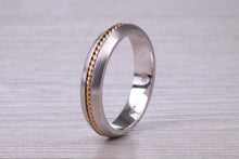 Load image into Gallery viewer, 4 mm Wide 18ct White and Yellow Gold Wedding Band