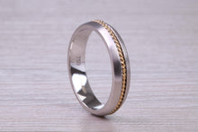 Load image into Gallery viewer, 4 mm Wide 18ct White and Yellow Gold Wedding Band