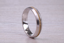 Load image into Gallery viewer, 4 mm Wide 18ct White and Yellow Gold Wedding Band