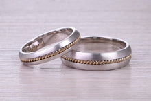 Load image into Gallery viewer, Matching Bridal His and Hers 18ct White and Yellow Gold Wedding Band