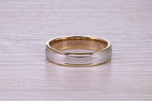 Load image into Gallery viewer, 4 mm Wide 18ct White and Yellow Gold Wedding Band