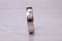 Load image into Gallery viewer, 4 mm Wide 18ct White and Yellow Gold Wedding Band