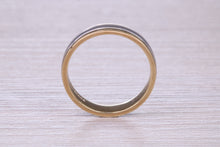 Load image into Gallery viewer, 4 mm Wide 18ct White and Yellow Gold Wedding Band