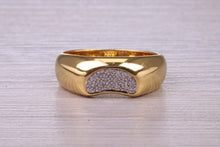 Load image into Gallery viewer, Diamond set 18ct Yellow Gold 8mm Wide Ring