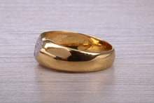 Load image into Gallery viewer, Diamond set 18ct Yellow Gold 8mm Wide Ring