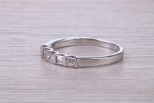 Load image into Gallery viewer, Half carat Baguette and Square Princess cut Diamond set 18ct White Gold Eternity Ring
