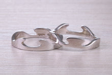 Load image into Gallery viewer, 6 mm Wide Two Section Jigsaw Puzzle Ring, Made from Solid Cast White Gold