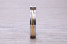 Load image into Gallery viewer, 4 mm Wide 18ct White and Yellow Gold Wedding Band