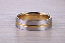 Load image into Gallery viewer, 6 mm Wide 18ct White and Yellow Gold Wedding Band