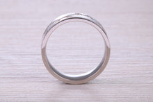 Load image into Gallery viewer, 6 mm Wide Machine Patterned White Gold Band