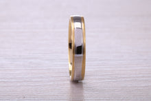 Load image into Gallery viewer, 4 mm Wide Two Tone 18ct White and Yellow Gold Wedding Band