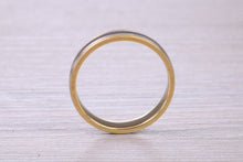 Load image into Gallery viewer, 4 mm Wide Two Tone 18ct White and Yellow Gold Wedding Band