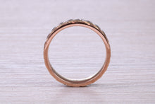 Load image into Gallery viewer, 4 mm Wide Three Tone , Solid Yellow, Rose and White Gold Wedding Band