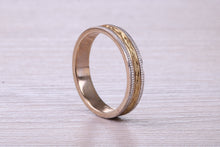 Load image into Gallery viewer, 4 mm Wide Two Tone 9ct White and Yellow Gold Wedding Band