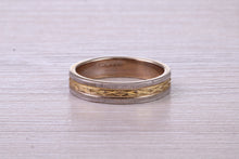 Load image into Gallery viewer, 4 mm Wide Two Tone 9ct White and Yellow Gold Wedding Band