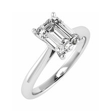 Load image into Gallery viewer, One carat D V VS 1 Graded Certified Emerald cut Diamond set Platinum Solitaire