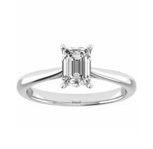 Load image into Gallery viewer, One carat D V VS 1 Graded Certified Emerald cut Diamond set Platinum Solitaire