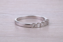 Load image into Gallery viewer, Half carat Baguette and Square Princess cut Diamond set 18ct White Gold Eternity Ring