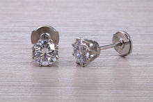 Load image into Gallery viewer, 1.25ct Each D V V S 2 Graded Certified Diamond Set Platinum Solitaire Stud Earrings