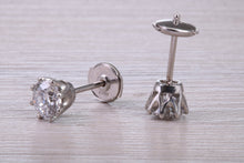 Load image into Gallery viewer, 1.25ct Each D V V S 2 Graded Certified Diamond Set Platinum Solitaire Stud Earrings