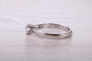 Dainty 0.41ct Certified D SI 1 Graded Natural Diamond set Platinum Engagement Ring