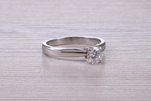 Load image into Gallery viewer, Dainty 0.41ct Certified D SI 1 Graded Natural Diamond set Platinum Engagement Ring