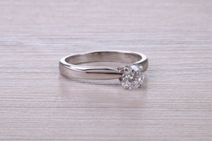Dainty 0.41ct Certified D SI 1 Graded Natural Diamond set Platinum Engagement Ring