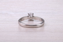 Load image into Gallery viewer, Dainty 0.41ct Certified D SI 1 Graded Natural Diamond set Platinum Engagement Ring