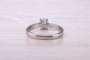 Dainty 0.41ct Certified D SI 1 Graded Natural Diamond set Platinum Engagement Ring