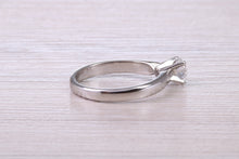 Load image into Gallery viewer, Dainty 0.41ct Certified D SI 1 Graded Natural Diamond set Platinum Engagement Ring