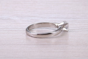 Dainty 0.41ct Certified D SI 1 Graded Natural Diamond set Platinum Engagement Ring