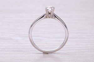 Dainty 0.41ct Certified D SI 1 Graded Natural Diamond set Platinum Engagement Ring