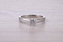 Load image into Gallery viewer, Dainty 0.41ct Certified D SI 1 Graded Natural Diamond set Platinum Engagement Ring