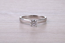 Load image into Gallery viewer, Dainty 0.41ct Certified D SI 1 Graded Natural Diamond set Platinum Engagement Ring