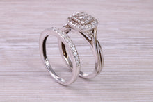 Load image into Gallery viewer, Diamond set White Gold Bridal Rings, Engagement Ring and Wedding Band