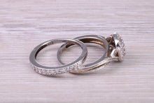 Load image into Gallery viewer, Diamond set White Gold Bridal Rings, Engagement Ring and Wedding Band